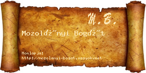 Mozolányi Bogát névjegykártya